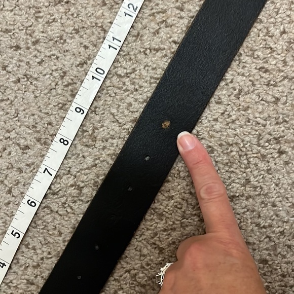 Brown Leather Belt 3” Bronze Buckle w/ Glass Jewel Women's Medium - Picture 10 of 12